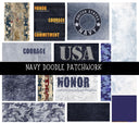 Navy Doodle Patchwork Set