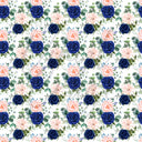 Navy Blue, Pink and Peach Florals - Adhesive Vinyl Sheets