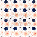 Navy Blue, Pink and Peach Florals - Adhesive Vinyl Sheets