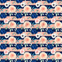 Navy Blue, Pink and Peach Florals - Adhesive Vinyl Sheets