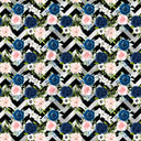 Navy Blue, Pink and Peach Florals - Adhesive Vinyl Sheets