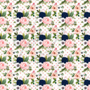Navy Blue, Pink and Peach Florals - Adhesive Vinyl Sheets