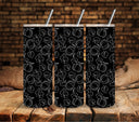 Pumpkin Leaves Pattern white UV DTF tumbler wraps