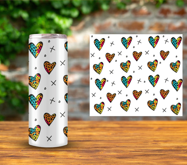 Doodle Hearts - UV DTF Decal sheets