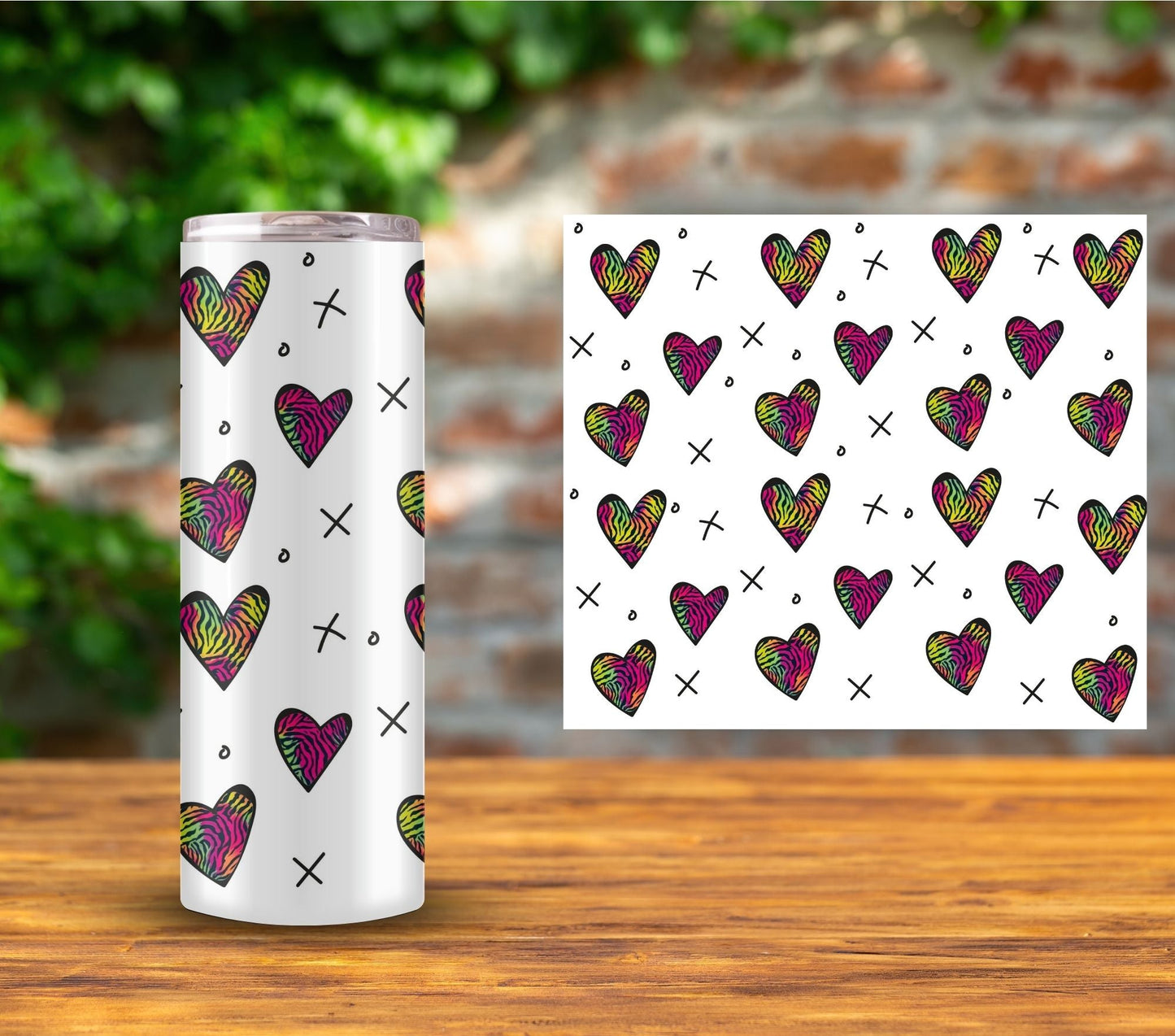 Doodle Hearts UV DTF Decal sheets