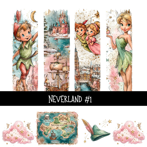 Neverland Torn Pages UV DTF Decal sheets 5 Designs available