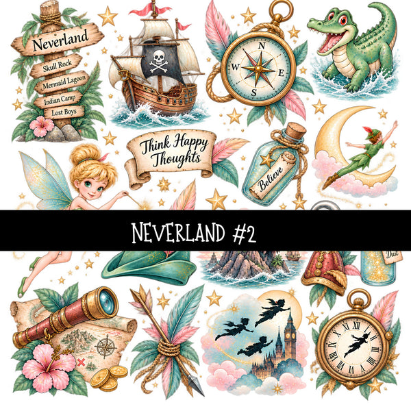 Neverland Torn Pages UV DTF Decal sheets 5 Designs available