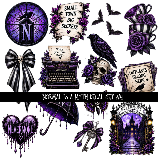 Normal is a Myth decal set UV DTF Decal sheets 6 Designs available