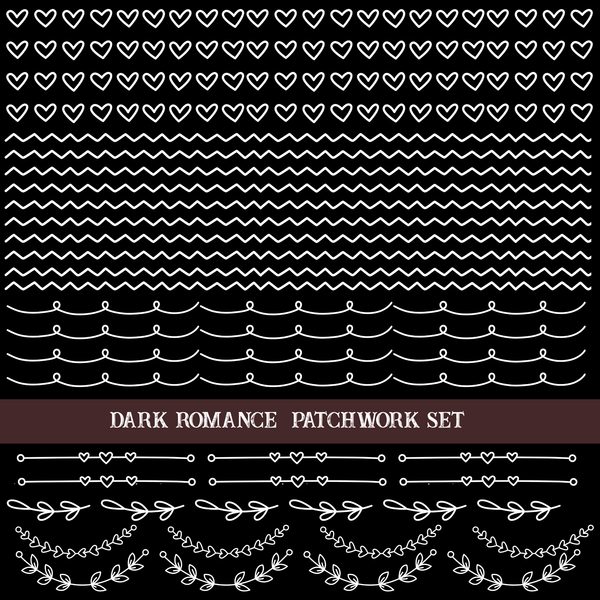 Dark Romance Doodle Patchwork Set
