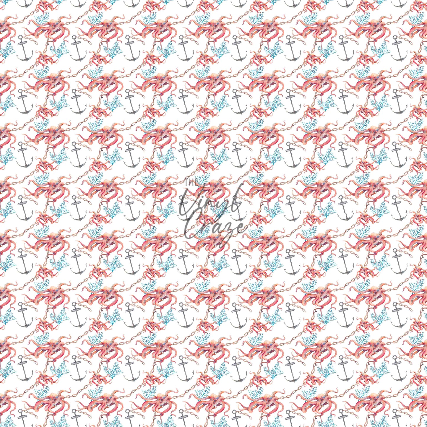 Anchor And Octopus - Adhesive Vinyl 12x12 Sheet