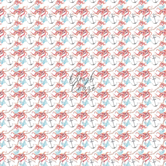 Anchor And Octopus - Adhesive Vinyl 12x12 Sheet