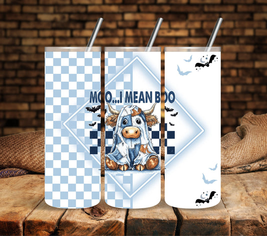 Moo I mean Boo denim Vinyl tumbler wraps