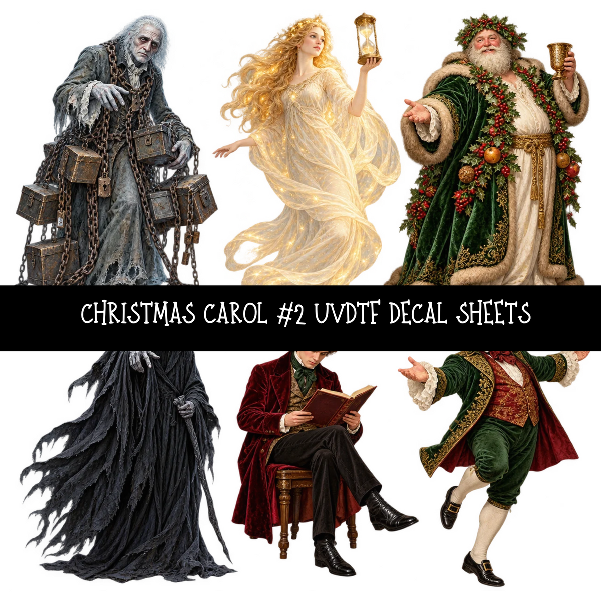 Christmas carol - UV DTF Decal sheets 18 Designs available
