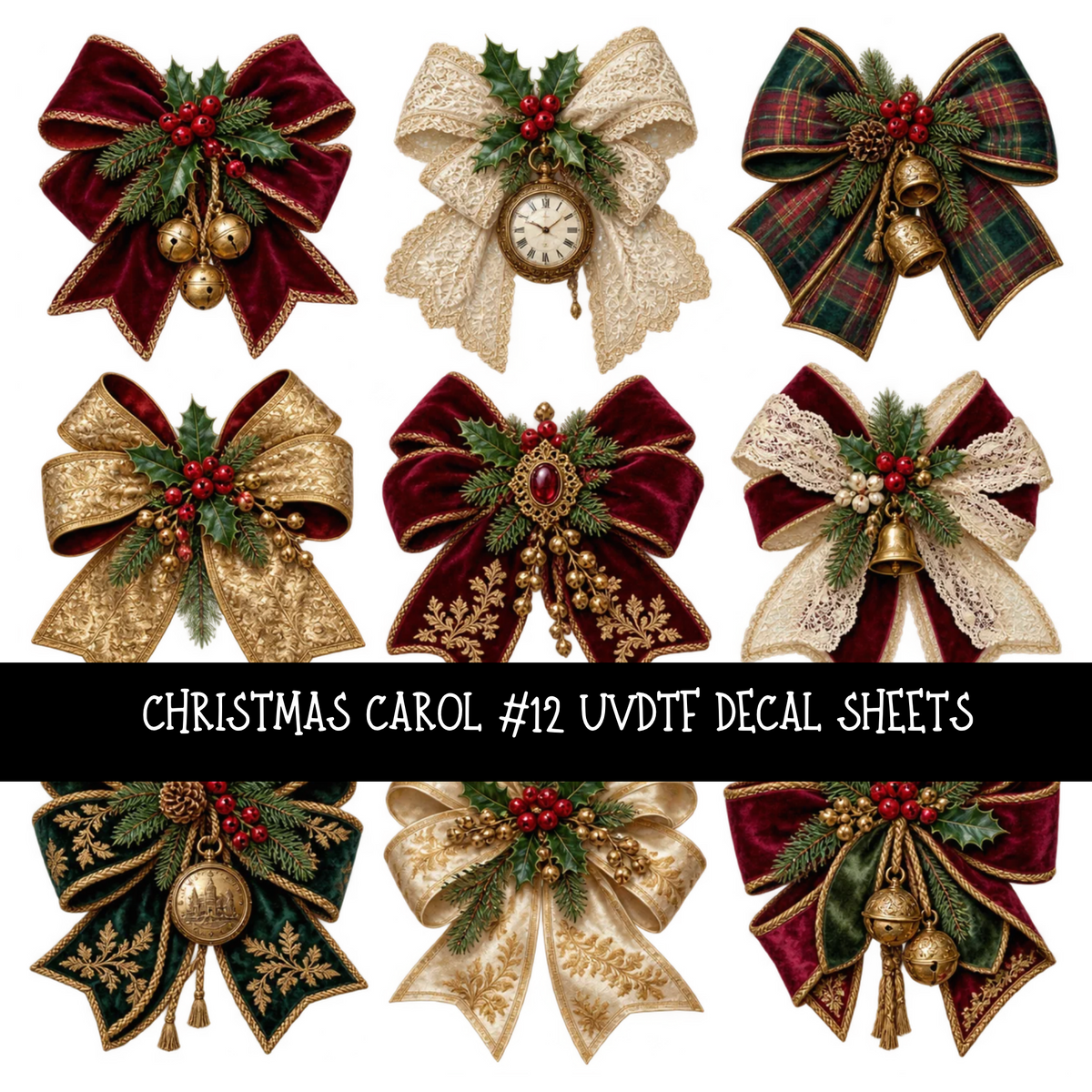 Christmas carol - UV DTF Decal sheets 18 Designs available