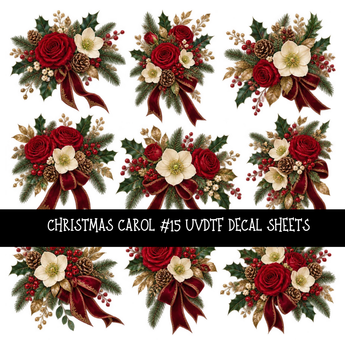 Christmas carol - UV DTF Decal sheets 18 Designs available