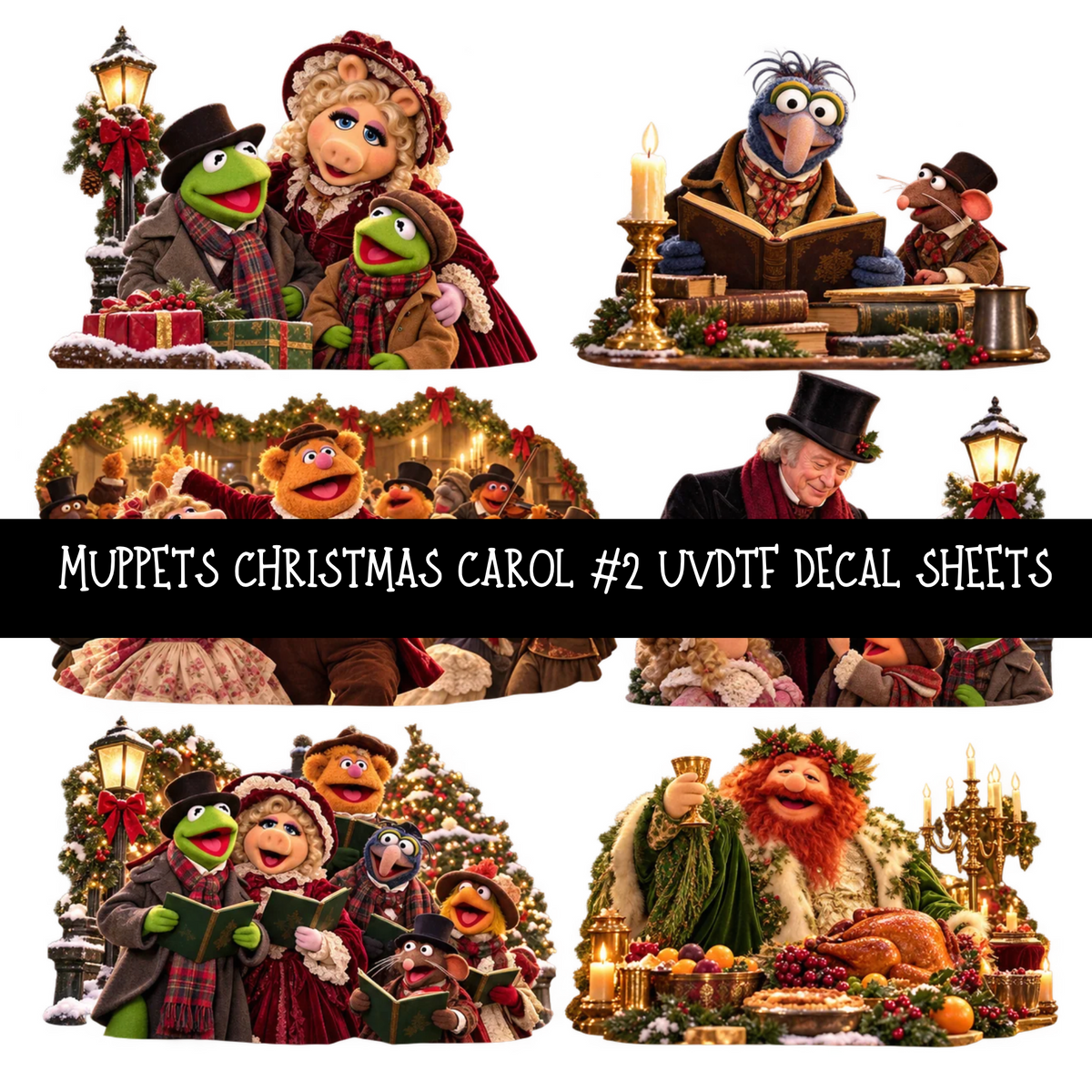 Muppets Christmas carol - UV DTF Decal sheets 16 Designs available
