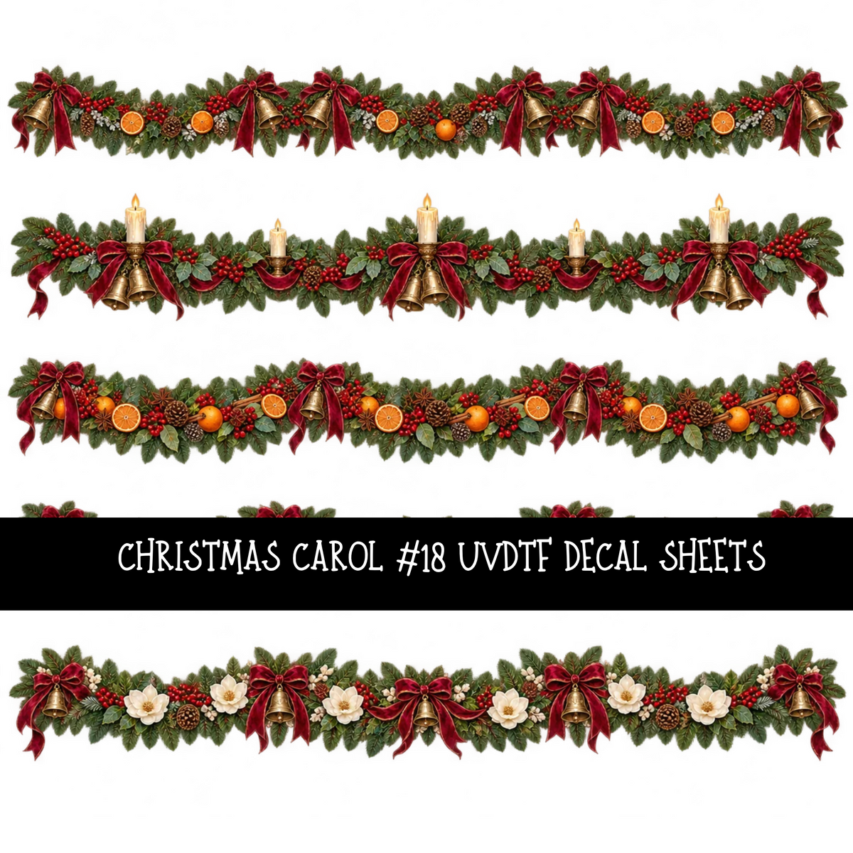 Christmas carol - UV DTF Decal sheets 18 Designs available