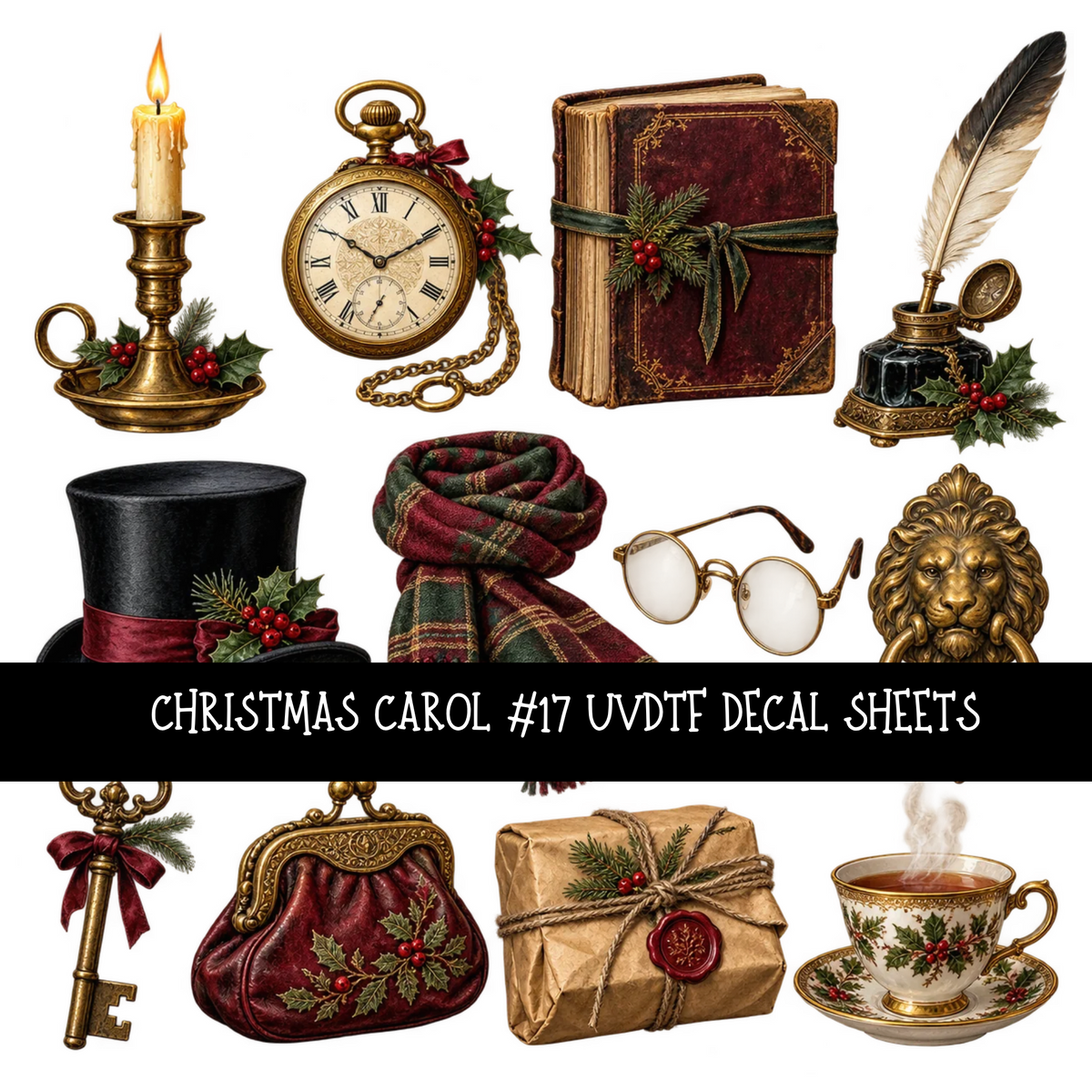 Christmas carol - UV DTF Decal sheets 18 Designs available