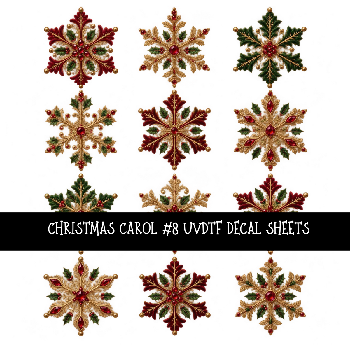 Christmas carol - UV DTF Decal sheets 18 Designs available