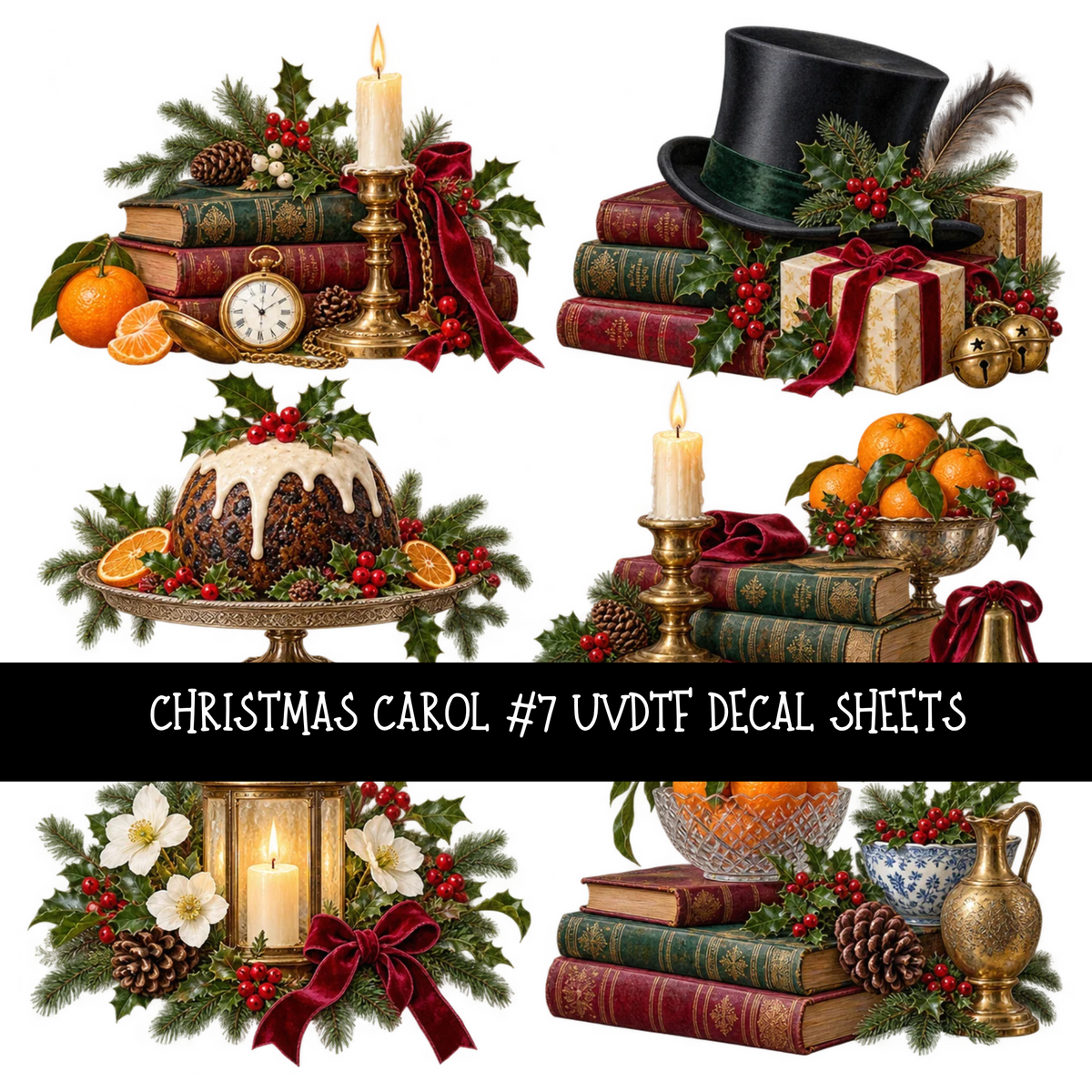 Christmas carol - UV DTF Decal sheets 18 Designs available