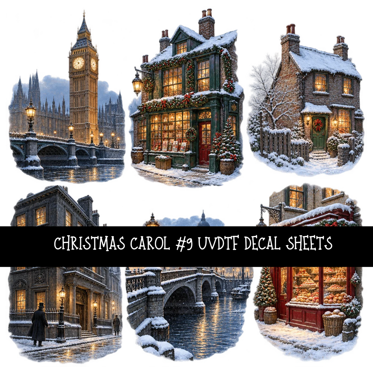 Christmas carol - UV DTF Decal sheets 18 Designs available