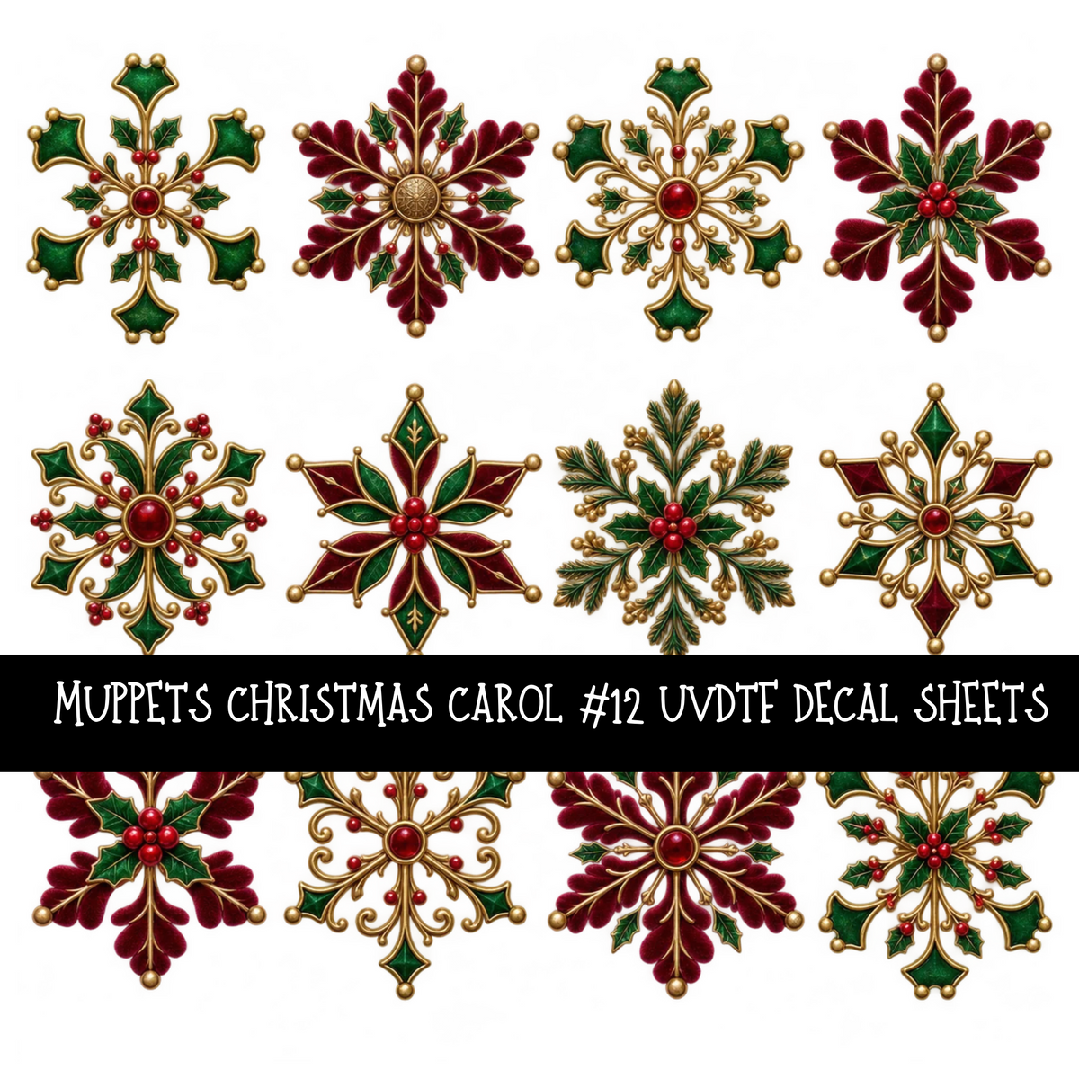 Muppets Christmas carol - UV DTF Decal sheets 16 Designs available