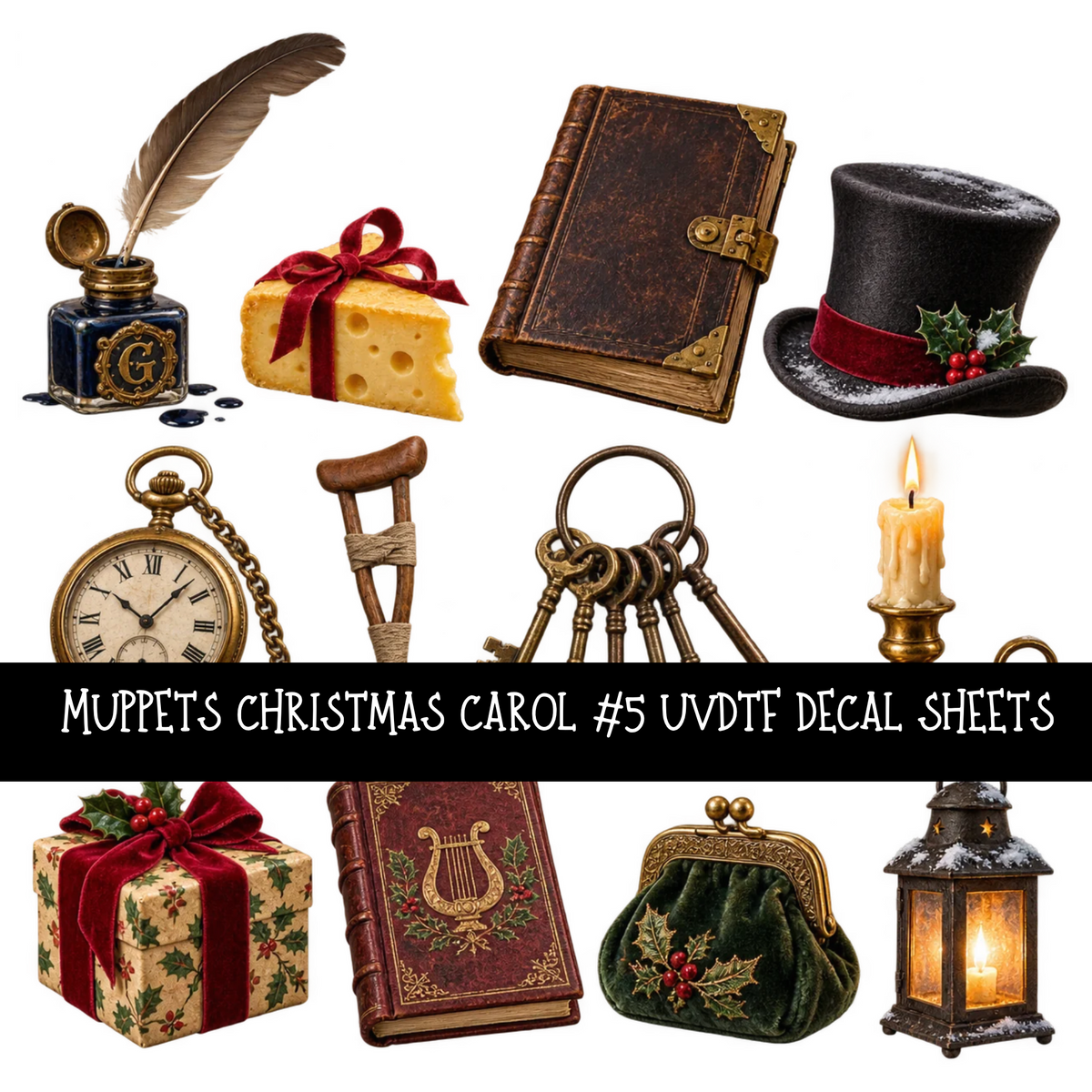 Muppets Christmas carol - UV DTF Decal sheets 16 Designs available