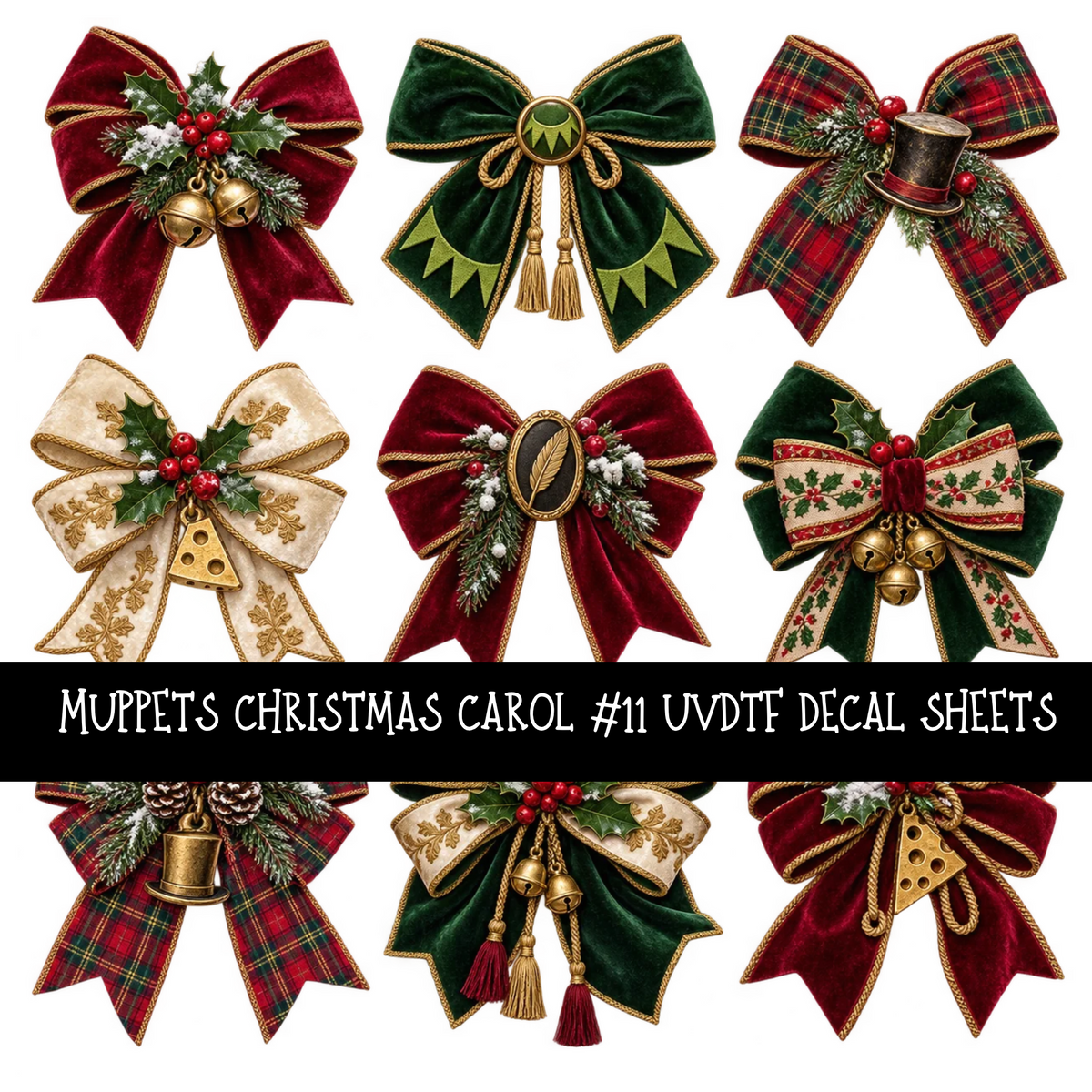 Muppets Christmas carol - UV DTF Decal sheets 16 Designs available