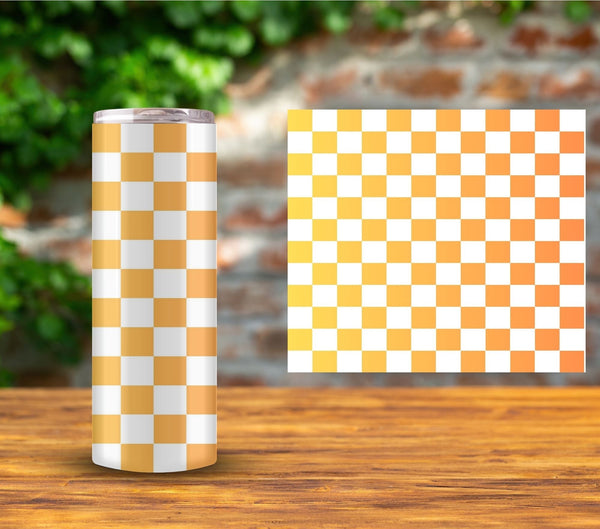 Checker - UV DTF Tumbler wrap - 15 color options