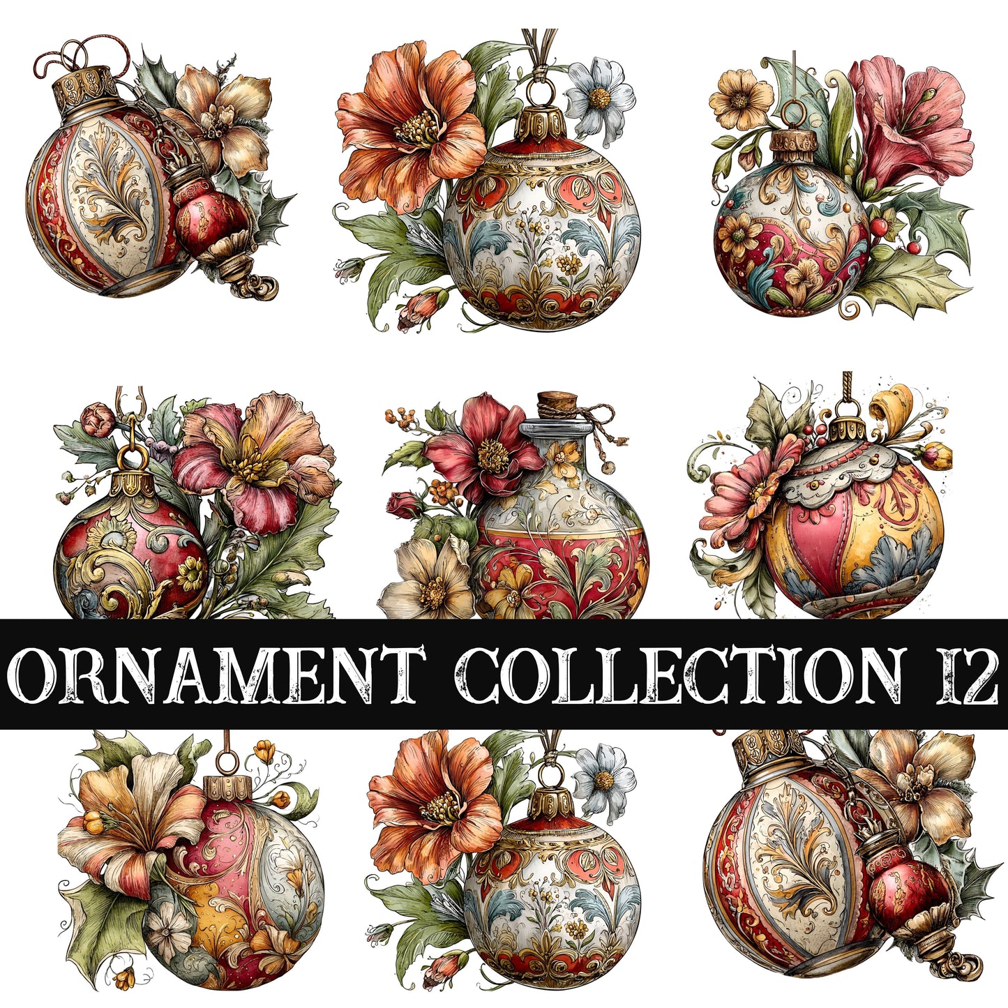 Ornament Collection UV DTF Decal Sheets 16 Design sheets