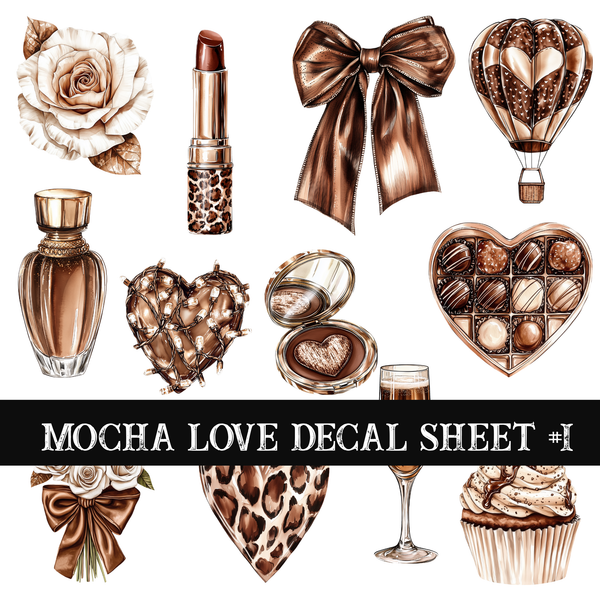 Mocha Love- UV DTF Decal sheet (2 variants)