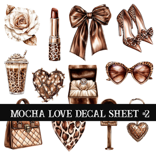 Mocha Love- UV DTF Decal sheet (2 variants)