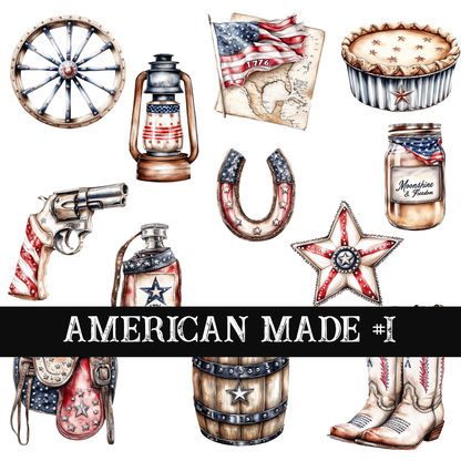 American Made - UV DTF Decal sheet (2 variants)