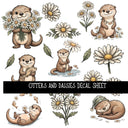 Otters and Daisies UV DTF Decal sheets