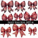 Paisley Bows - UV DTF Decal sheets