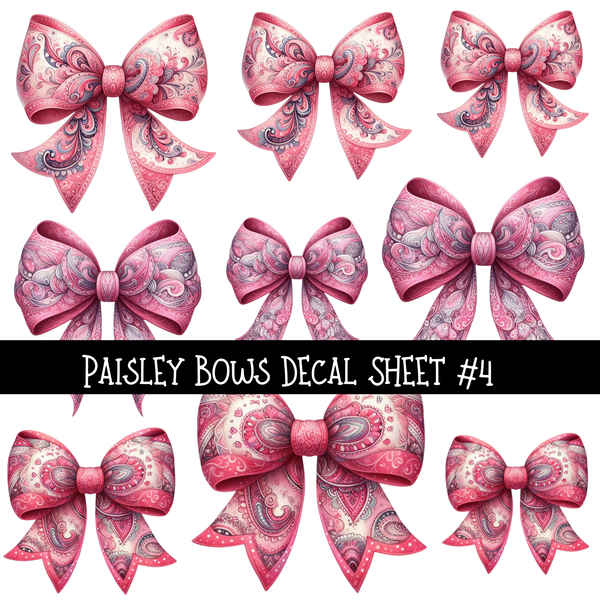 Paisley Bows - UV DTF Decal sheets