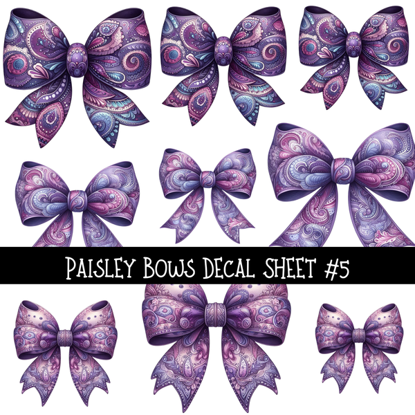 Paisley Bows - UV DTF Decal sheets