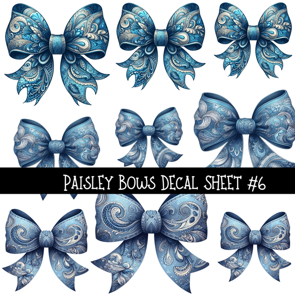 Paisley Bows - UV DTF Decal sheets