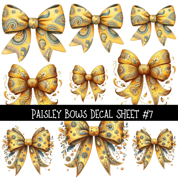 Paisley Bows - UV DTF Decal sheets