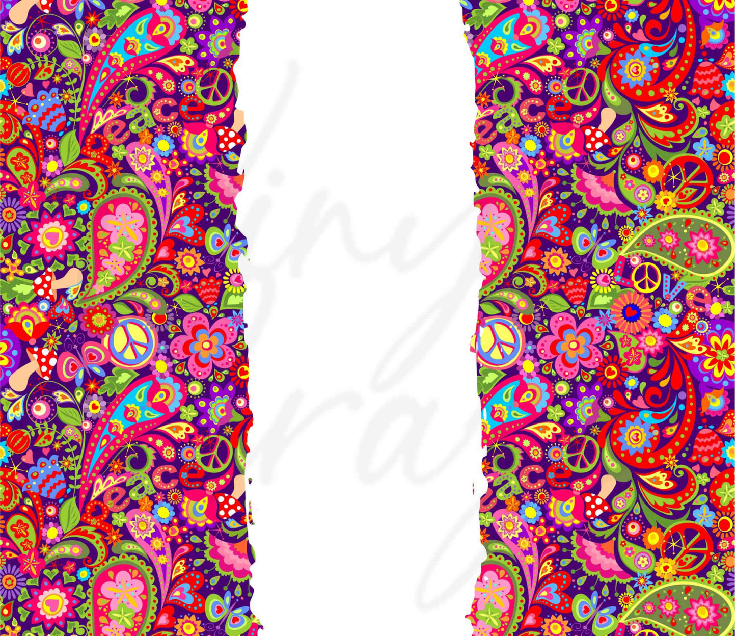 Paisley Hippie Floral 20 oz Skinny Adhesive Vinyl Wrap