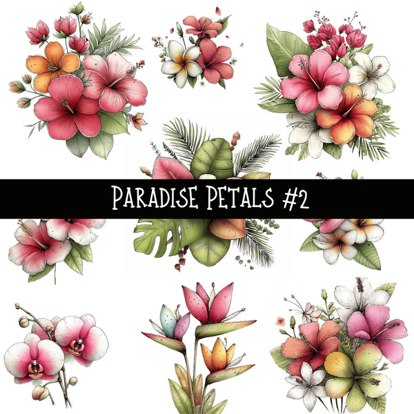 Paradise Petals UV DTF Decal sheets 7 Design Options