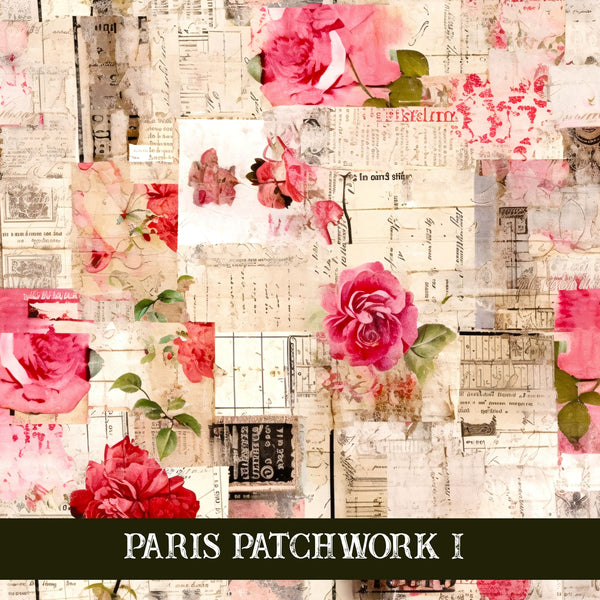 Paris Patchwork collection- 12x12 vinyl sheets 14 designs available
