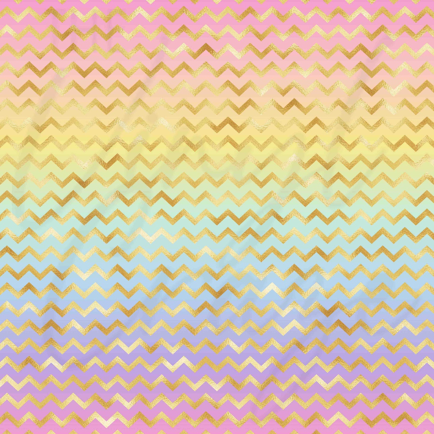 Pastel Rainbow and Gold Chevron - Adhesive Vinyl Sheets