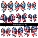 Patriotic bows UV DTF Decal sheets