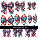 Patriotic bows UV DTF Decal sheets