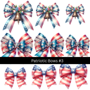Patriotic bows UV DTF Decal sheets