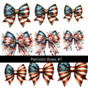 Patriotic bows UV DTF Decal sheets