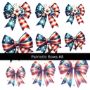 Patriotic bows UV DTF Decal sheets
