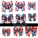 Patriotic bows UV DTF Decal sheets