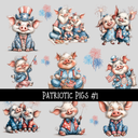 Patriotic Pigs - UV DTF Decal sheets